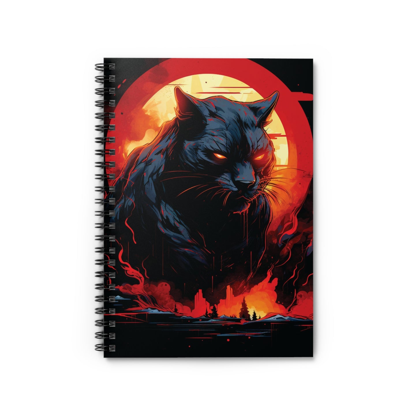 Red Panther Spiral Notebook - Ruled Line