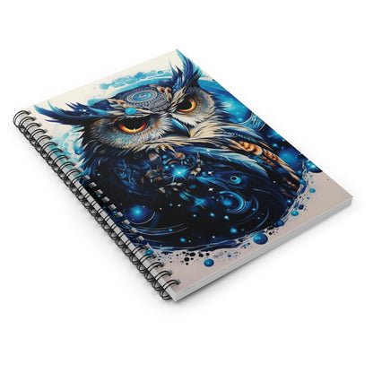 Galaxy Owl Spiral Notebook - Ruled Line