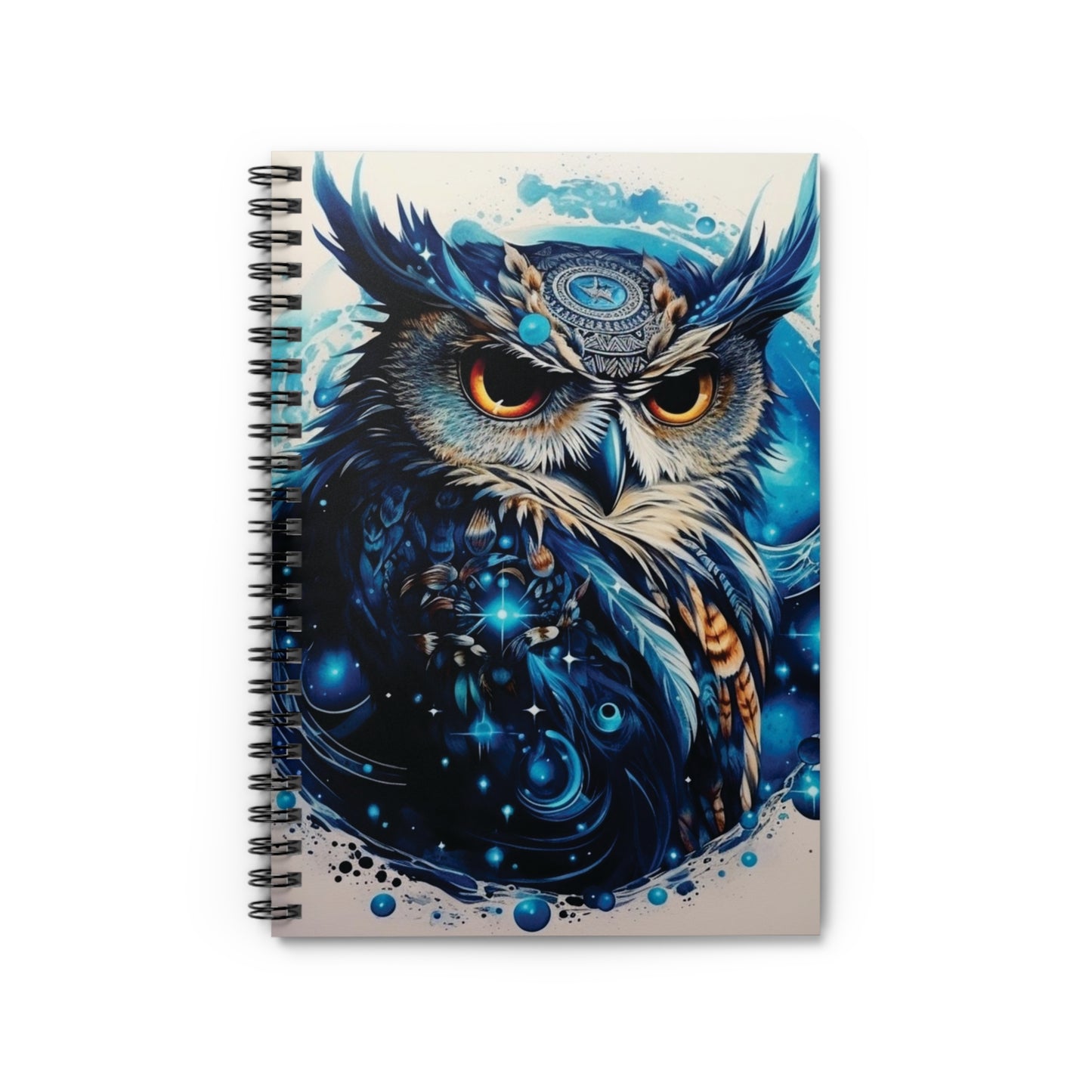 Galaxy Owl Spiral Notebook - Ruled Line