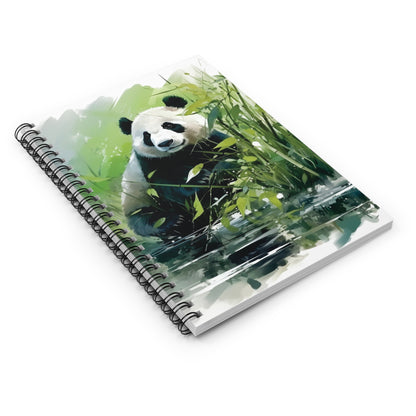 Panda Brush Spiral Notebook - Ruled Line