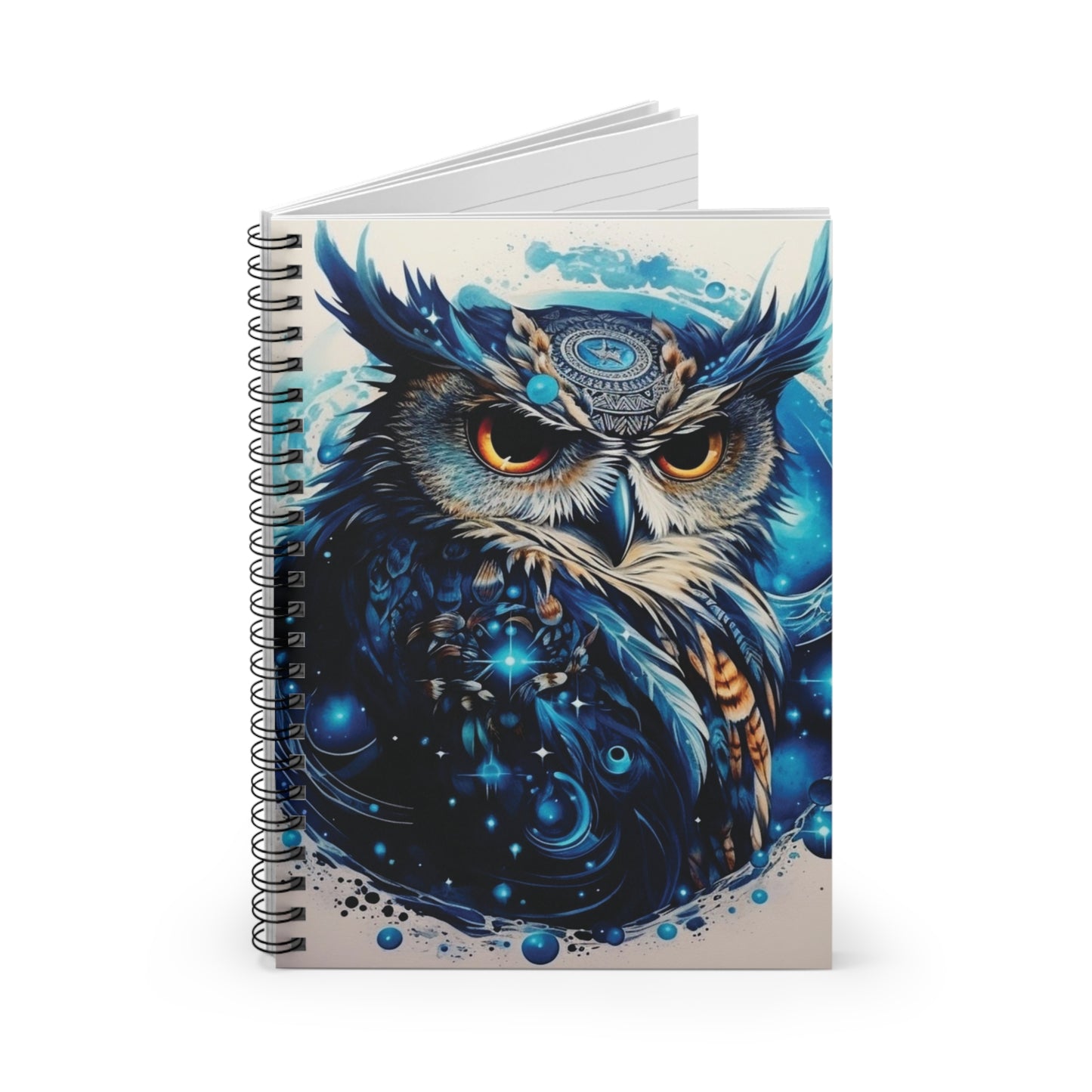 Galaxy Owl Spiral Notebook - Ruled Line